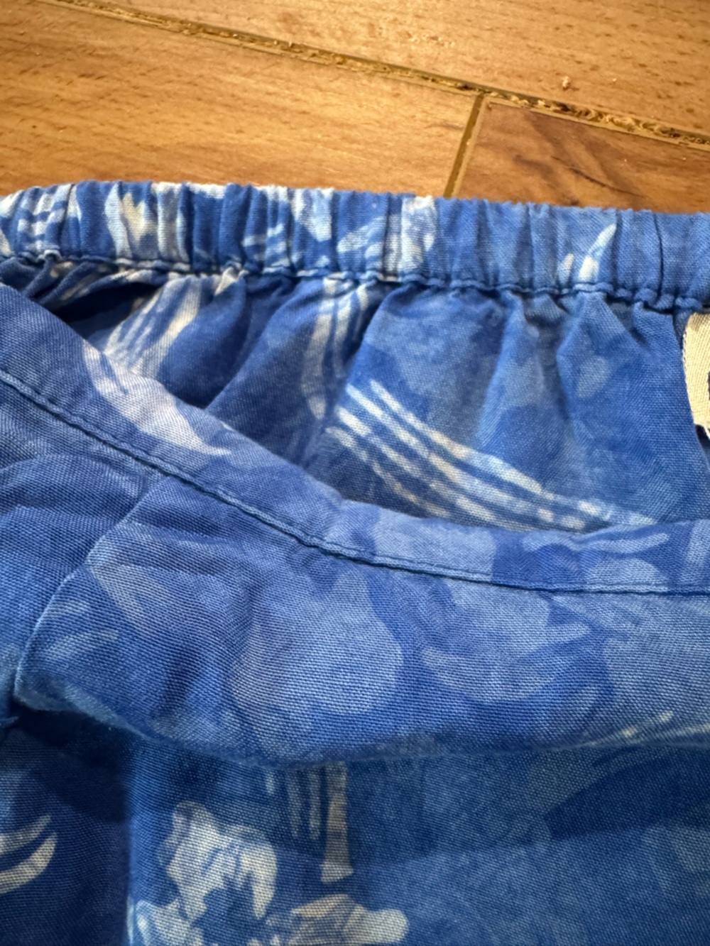 NTCO Nomadic Traders Women's Blue Floral Rayon Wrap Skirt Tropical Resort Boho M - Picture 7 of 9
